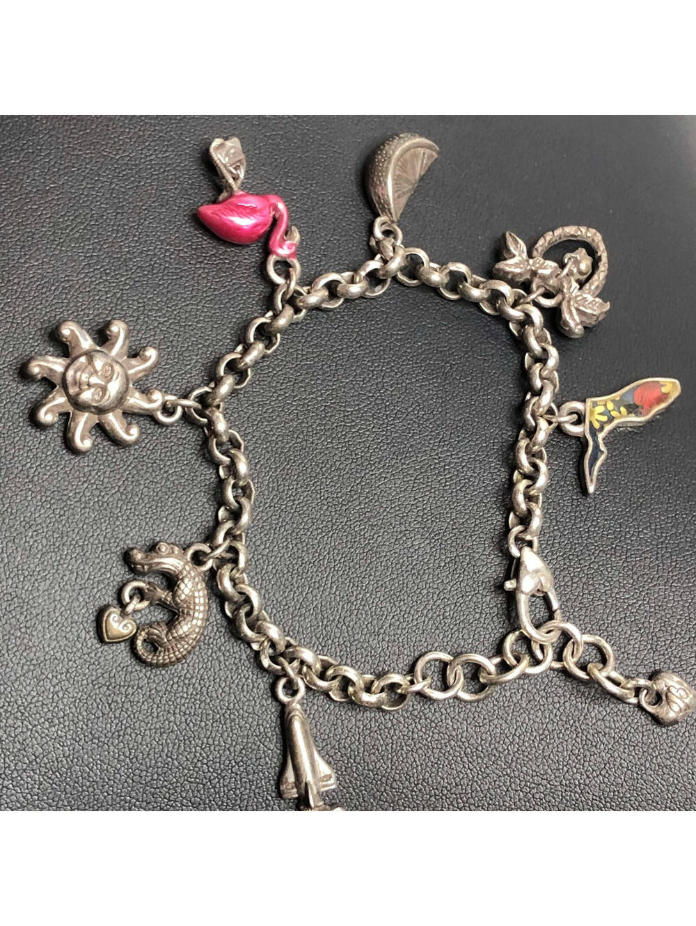 2945 Brighton Florida State Charm Bracelet Charm Gator Flamingo Palm Sun 7-8.5"